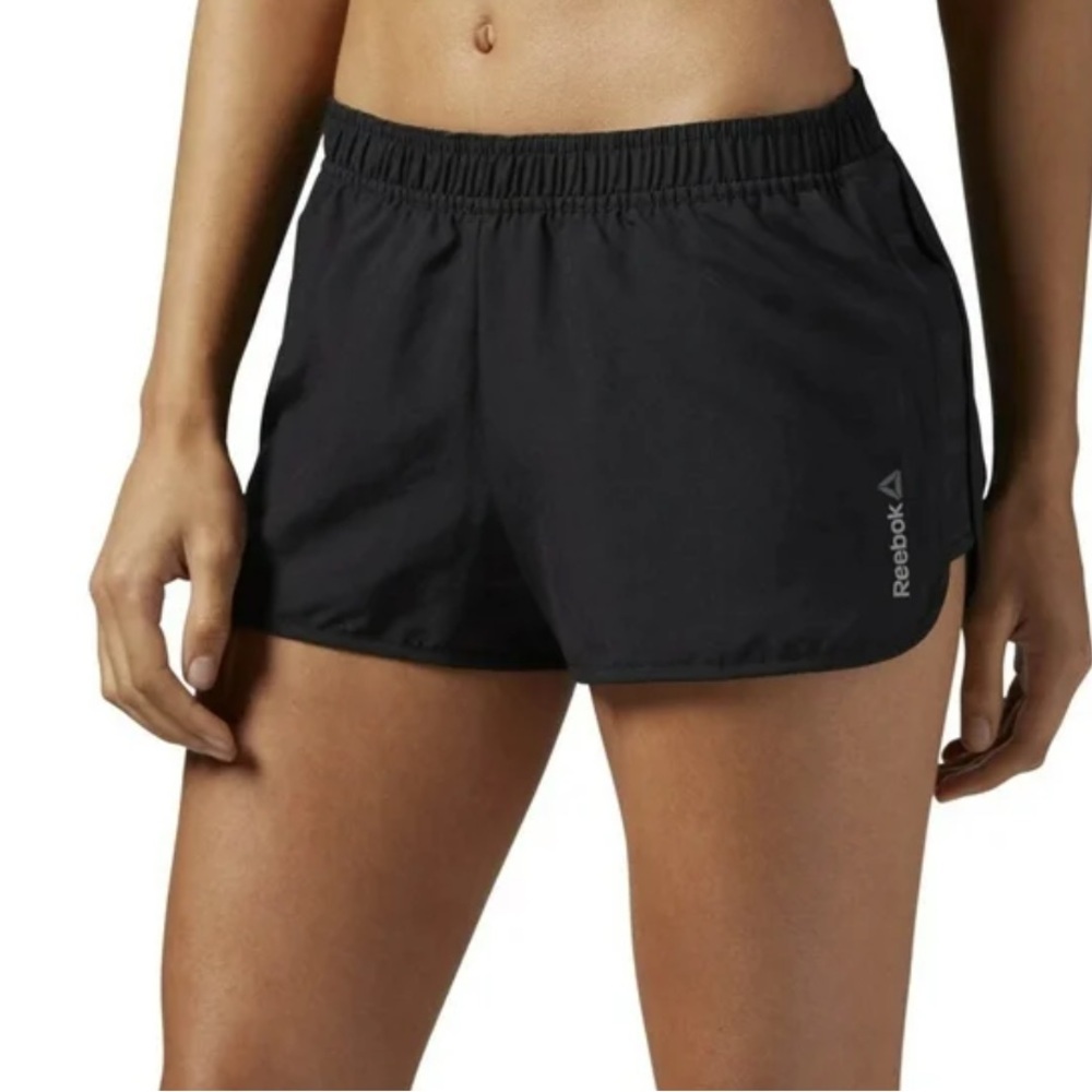 Reebok Womens Workout Ready Woven Shorts Black Athletic Size Medium